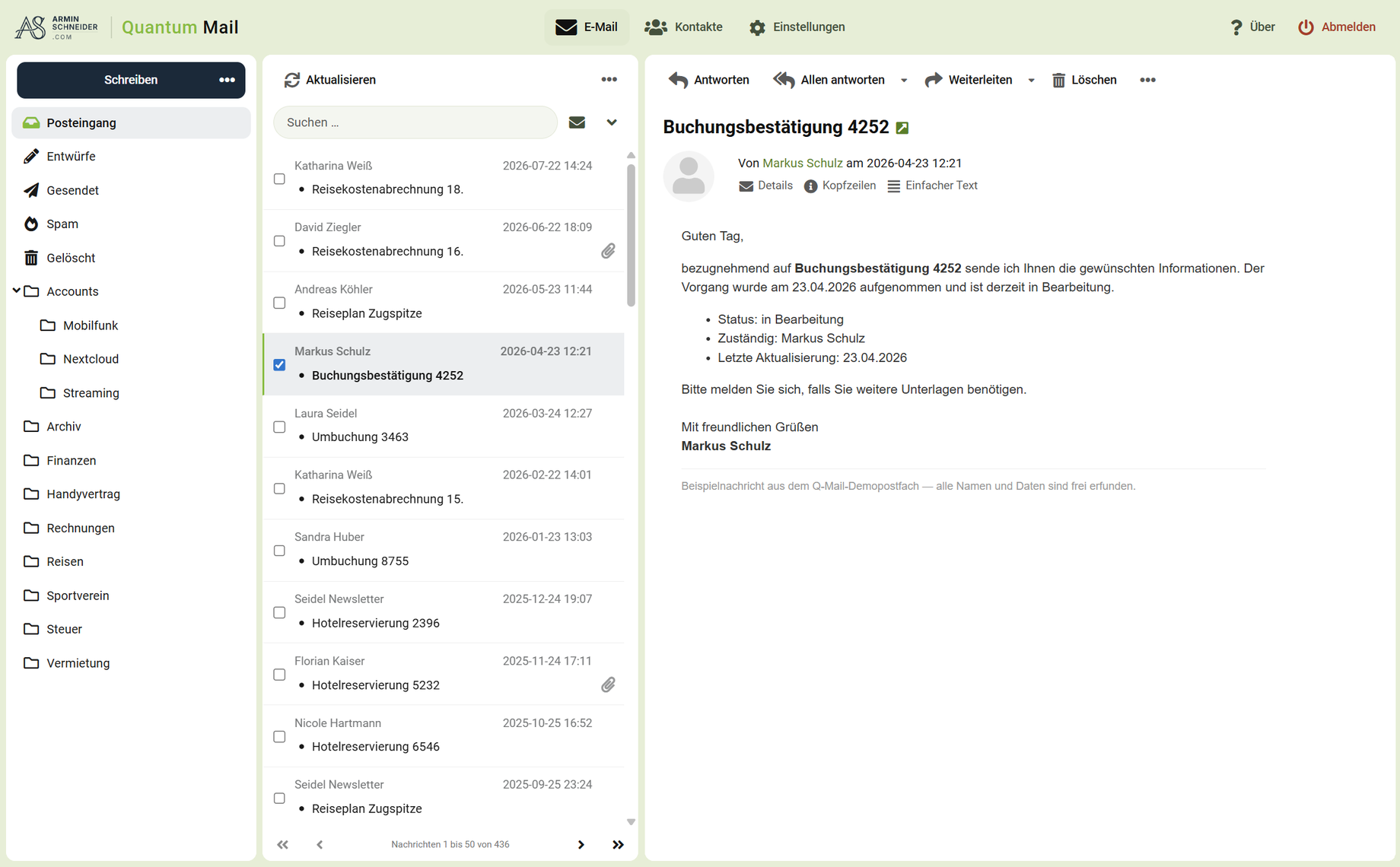 Quantum Mail am Computer