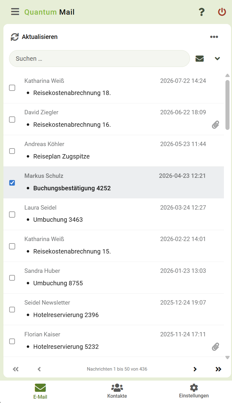 Quantum Mail am Handy